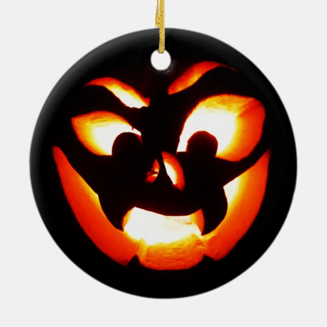 Ornamento De Cerâmica Vamire Jack-O-Lanterna (Traseira)