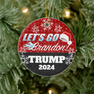 Ornamento De Cerâmica Vamos Brandon Trump 2024 Ornament