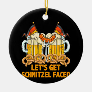 Ornamento De Cerâmica Vamos Enfrenta Schnitzel Oktoberfest alemão