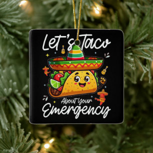 Ornamento De Cerâmica Vamos falar de Taco sobre o seu amante de comida m