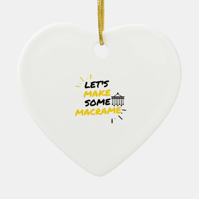 Ornamento De Cerâmica Vamos faz uma macrame (Frente)