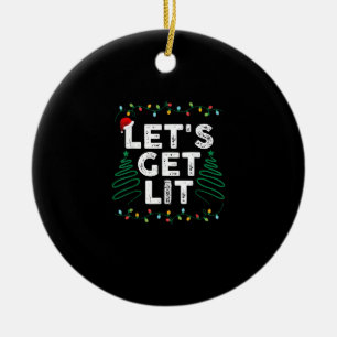 Ornamento De Cerâmica Vamos Fica Bebendo Engraçado Presente de Natal