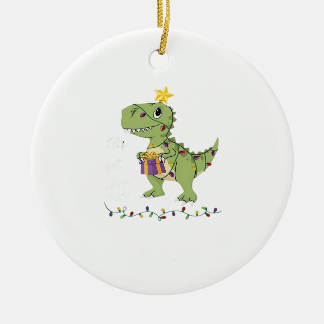 Ornamento De Cerâmica Vamos fica no Natal clássico (Frente)