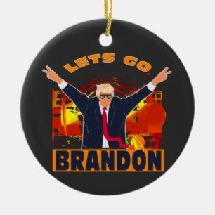 Ornamento De Cerâmica Vamos Go Brandon Engraçado Anti Biden Trump Políti