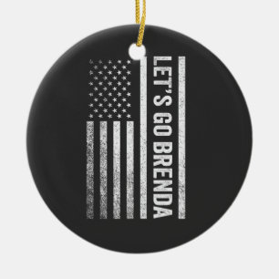 Ornamento De Cerâmica Vamos Go Brenda American Flag Election