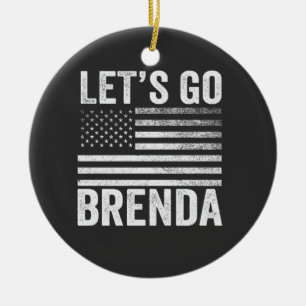 Ornamento De Cerâmica Vamos Go Brenda American Flag Election