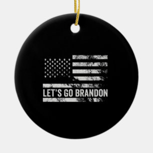 Ornamento De Cerâmica Vamos vai Brandon Funny Patriótico Bandeira Americ