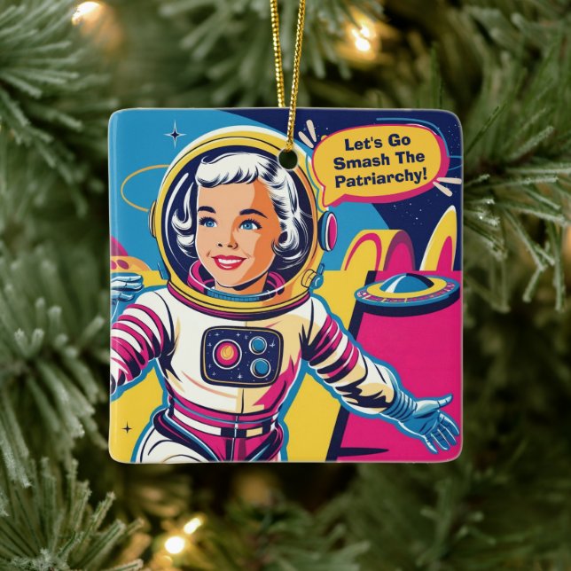 Ornamento De Cerâmica Vamos Vai Esmagar O Patriarcado Feminista (Árvore)