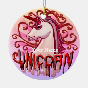 Ornamento De Cerâmica Vampire Unicorn