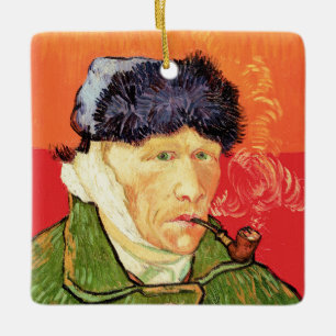 Ornamento De Cerâmica Van Gogh - Autorretrato com a Orelha Enfaixada e C
