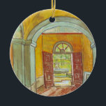 Ornamento De Cerâmica Van Gogh Entrance Hall do Hospital Paul Santo<br><div class="desc">A Sala de Entrada do Hospital Santo-Paul, de Vincent van Gogh, é uma pintura arquitetônica de apos impressionismo de arte fina que apresenta uma visão interior do corredor de entrada no asilo em Santo-Remy, onde Vincent pode Gogh viveu. Sobre o artista: Vincent Willem van Gogh era um pintor do Post...</div>