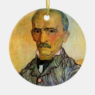 Ornamento De Cerâmica Van Gogh Retrato de Trabuc, Impressionismo Vintage