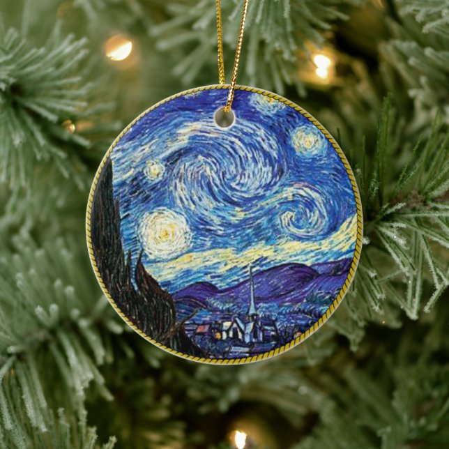 Ornamento De Cerâmica Van Gogh, Starry Night, (Árvore)