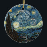 Ornamento De Cerâmica Van Gogh Starry Night<br><div class="desc">Vincent Van Gogh,  famoso quadro estrelado à noite</div>