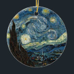Ornamento De Cerâmica Van Gogh Starry Night<br><div class="desc">Vincent Van Gogh,  famoso quadro estrelado à noite</div>