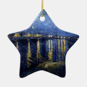 Ornamento De Cerâmica Van Gogh Starry Night Over Rhone