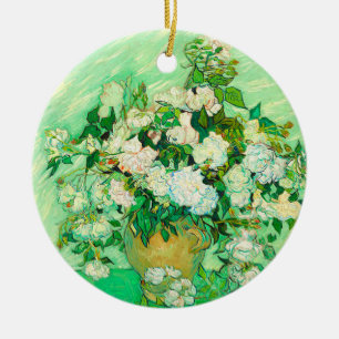 Ornamento De Cerâmica Van Gogh White Roses
