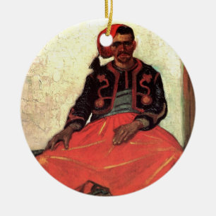 Ornamento De Cerâmica Van Gogh, Zouave Sentado, Arte Impressionista Vint