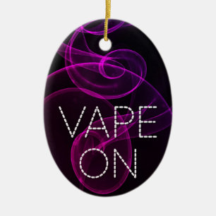 Ornamento De Cerâmica Vape no fumo roxo cor-de-rosa do Grunge