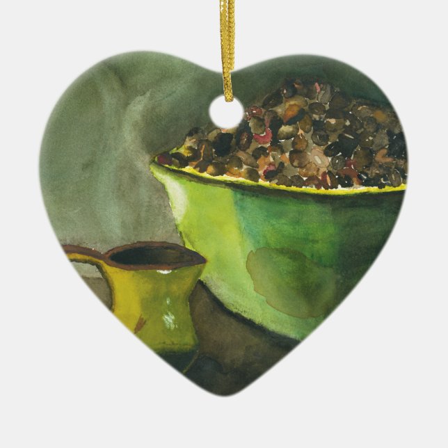 Ornamento De Cerâmica Vapor na manhã da taça de café (Frente)