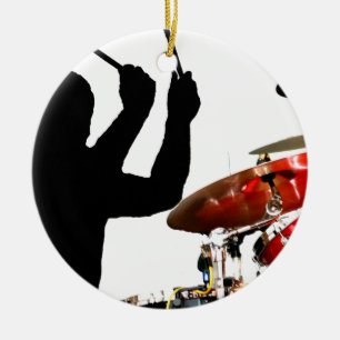 Ornamento De Cerâmica Varas do baterista em cilindros reais da sombra do