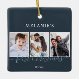 Ornamento De Cerâmica Várias fotos primeiro Natal Bebê Cerâmica Ornament