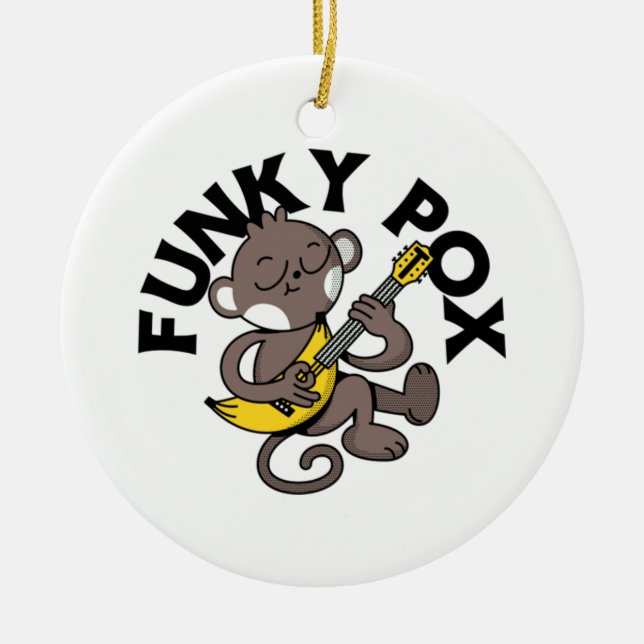 Ornamento De Cerâmica Varíola dos Macacos Funky Pox  (Frente)