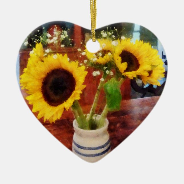 Ornamento De Cerâmica Vase dos Sunflower (Frente)