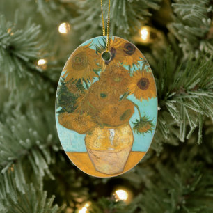 Ornamento De Cerâmica Vaso com Doze Girassóis por Vincent van Gogh