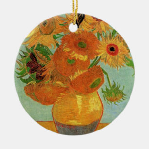 Ornamento De Cerâmica Vaso com Doze Girassóis, Vincent van Gogh.