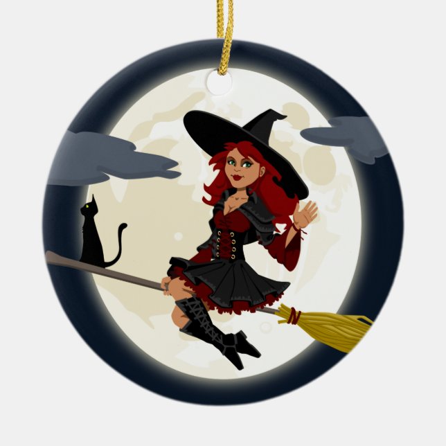 Ornamento De Cerâmica vassoura-de-bruxa (Frente)