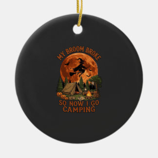 Ornamento De Cerâmica Vassoura Quebrou Halloween Bruxa Camping Tenda Fog