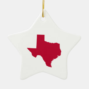 Ornamento De Cerâmica Vazio de Forma de Mapa do Texas Vermelho