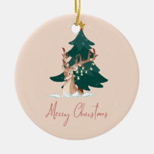 Ornamento De Cerâmica veado de Natal