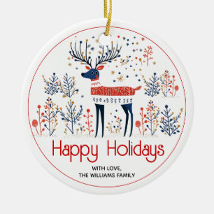 Ornamento De Cerâmica Veado escandinavo, foto de Natal