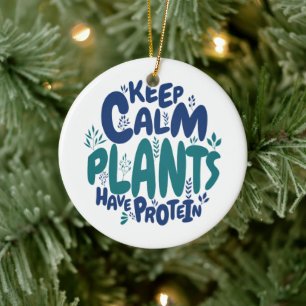 Ornamento De Cerâmica Vegan Mantém Plantas Calmas Diversão Vegetal De Pr