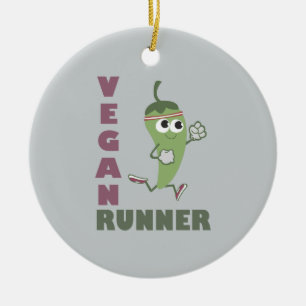 Ornamento De Cerâmica Vegan Runner - Pepper em Execução