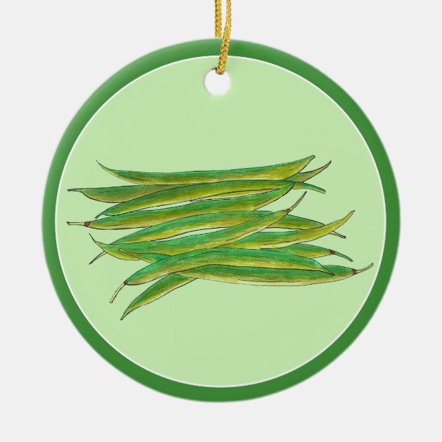 Ornamento De Cerâmica Vegetais Verdes Cultivados Em Casa Enlatados Por (Frente)