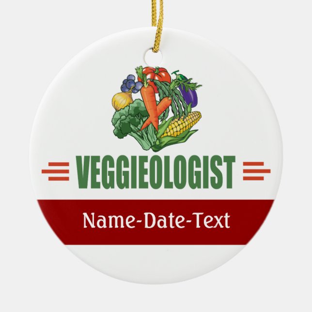Ornamento De Cerâmica Vegetariana (Frente)