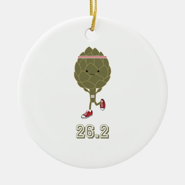 Ornamento De Cerâmica Veggie Runner 26.2 (Frente)