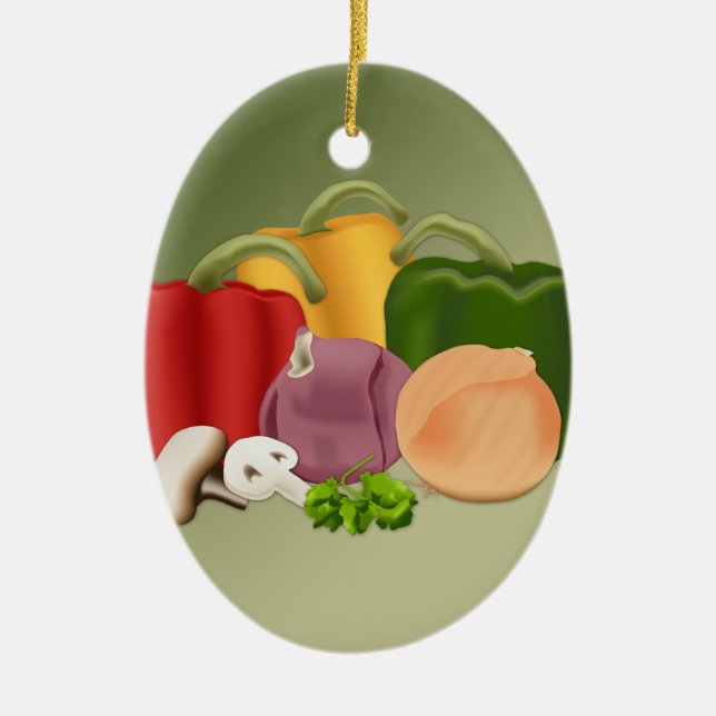 Ornamento De Cerâmica Veggies (Frente)