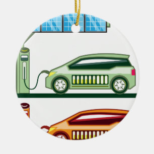 Ornamento De Cerâmica Veículo eléctrico solar da estação de carregam