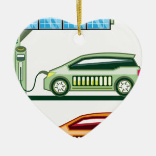 Ornamento De Cerâmica Veículo eléctrico solar da estação de carregam