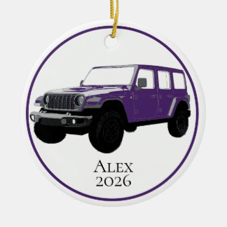 Ornamento De Cerâmica Veículo Utilitário Off-Road Roxo com grade de 7 sl