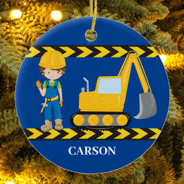 Ornamento De Cerâmica Veículos de construção Legal Blue Boys Personaliza