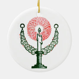 Ornamento De Cerâmica Vela de Natal Tradicional