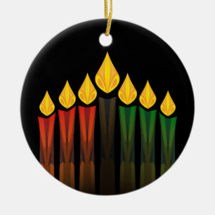 Ornamento De Cerâmica velas de kwanzaa