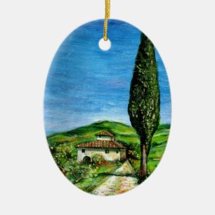 ORNAMENTO DE CERÂMICA VELHA CASA DE CAMPO NA TOSCANA
