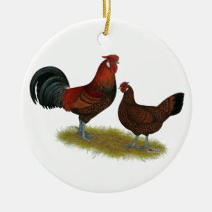 Ornamento De Cerâmica Velha Fowl Inglês