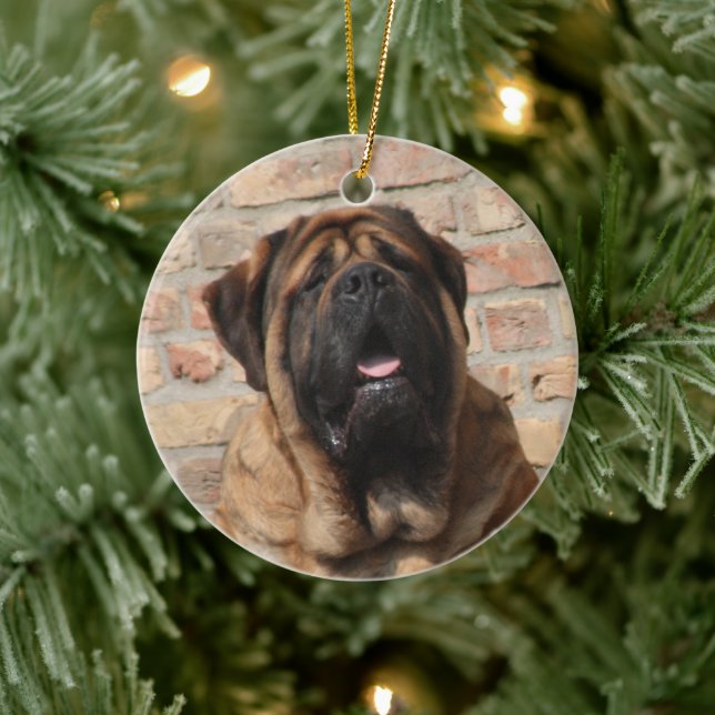 Ornamento De Cerâmica velho Mastiff inglês (Árvore)